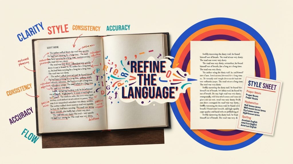 Copy editing improves manuscript clarity, grammar, style, and consistency